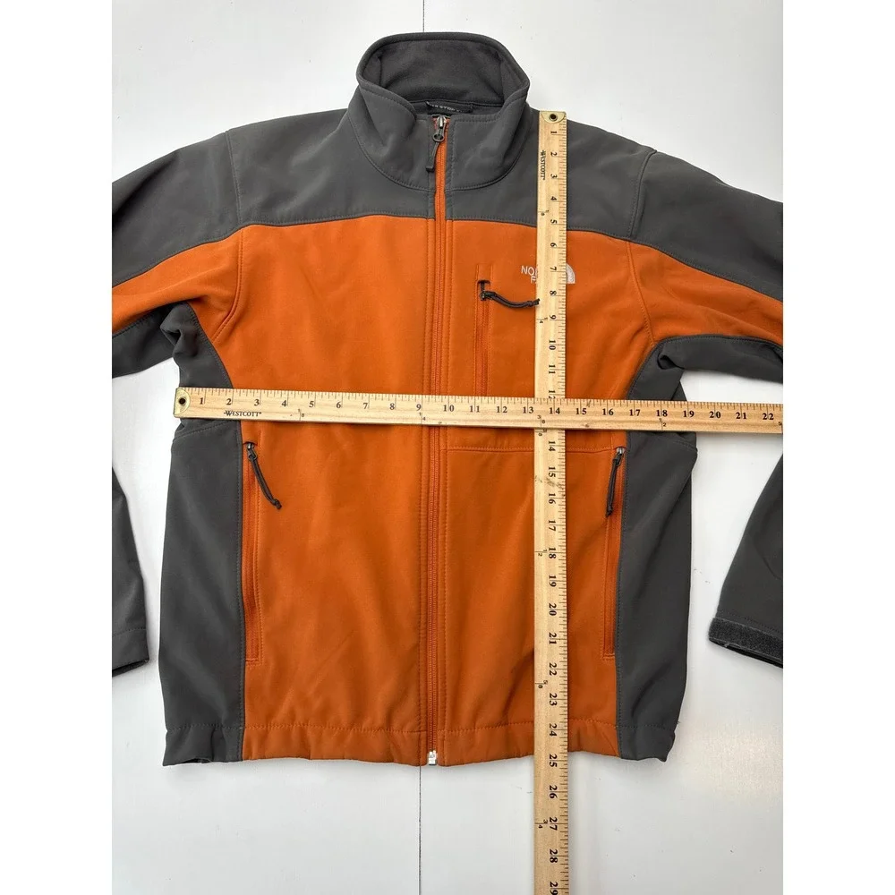The North Face Apex Softshell Jacket Mens Small Orange Grey Colorblock Full Zip
